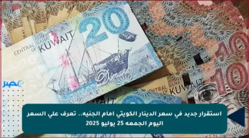 استقرار جديد في سعر الدينار الكويتي أمام الجنيه.. تعرف على السعر اليوم الجمعة 25 يوليو 2025